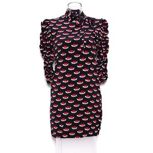 Sandro black and red print dress